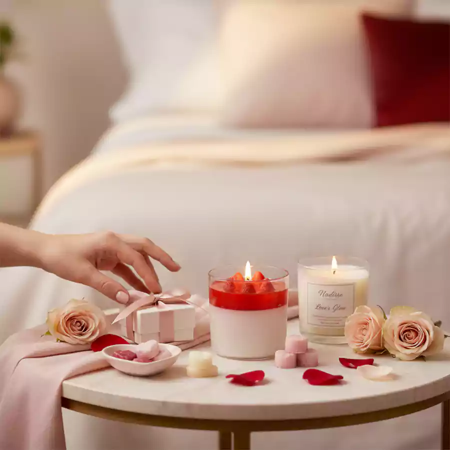 Çilek Figürlü Cam Bardak Mum - Görsel 5