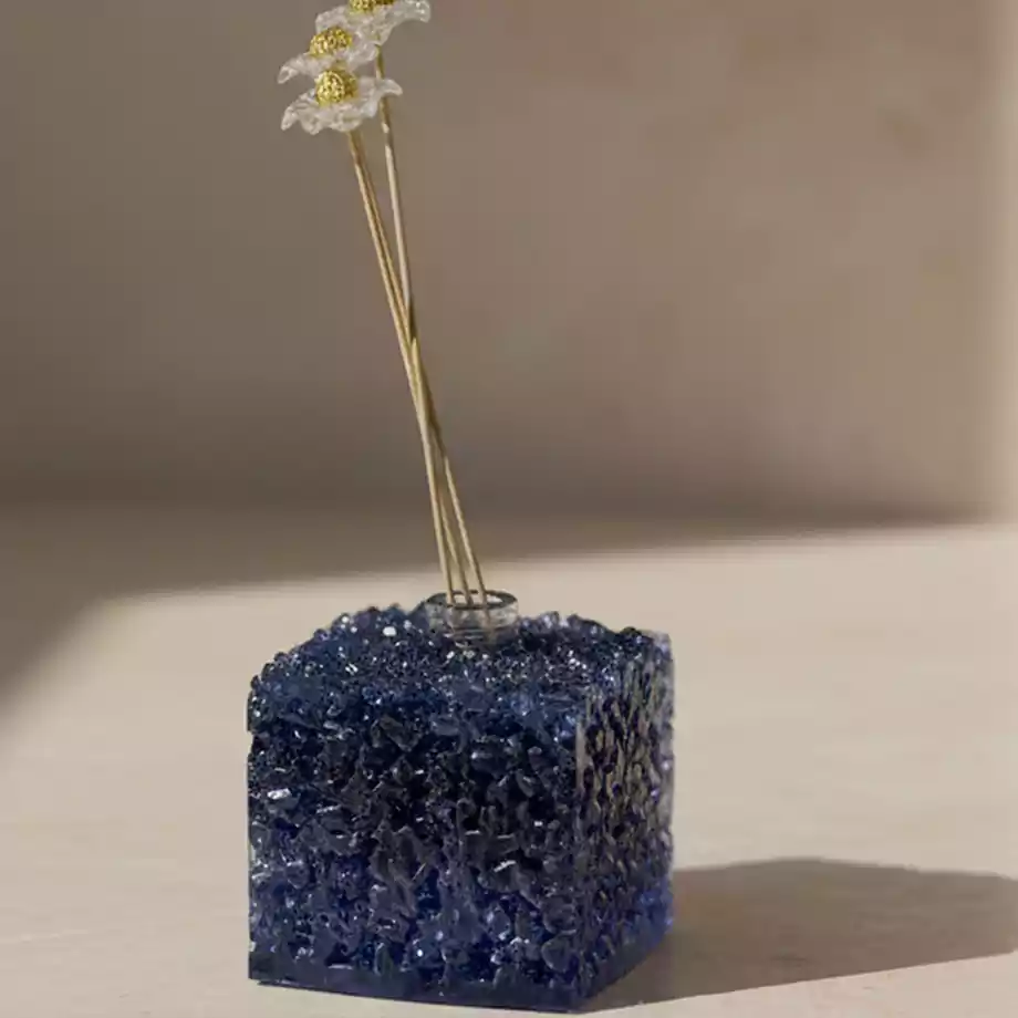 Epoksi Kristal Esanslık – Lacivert Taş Dokulu Esans Şişesi - Görsel 3
