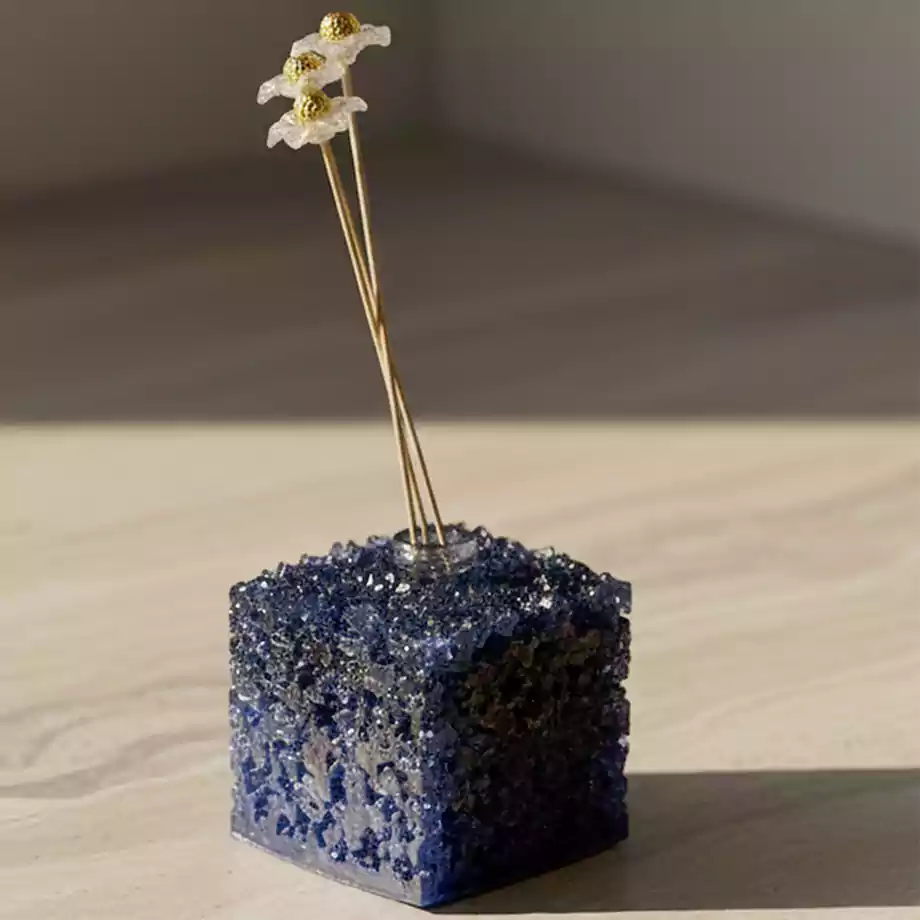 Epoksi Kristal Esanslık – Lacivert Taş Dokulu Esans Şişesi - Görsel 4