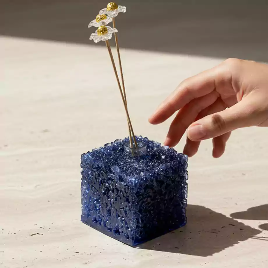 Epoksi Kristal Esanslık – Lacivert Taş Dokulu Esans Şişesi - Görsel 2