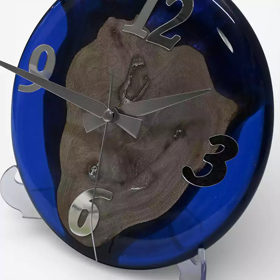 Epoksi Masa Saati  | Doğal Ahşap Detaylı Dekoratif Saat - Görsel 5