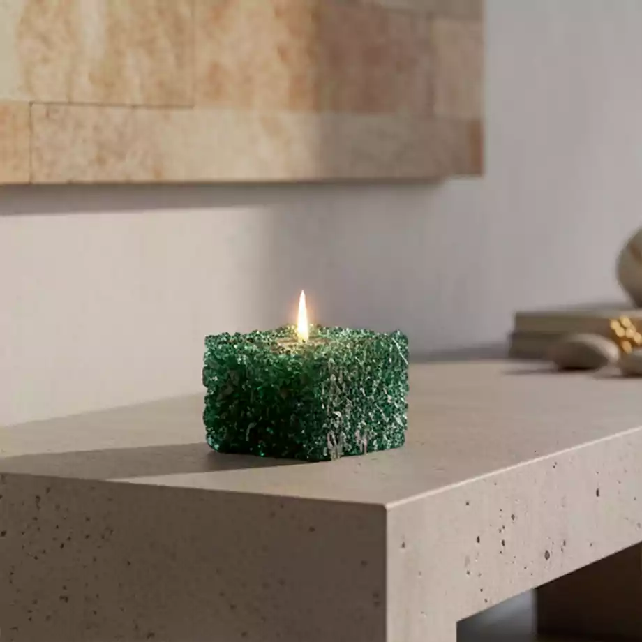 El Yapımı Epoksi Mumluk Mum | Dekoratif Kare Mum - Görsel 2