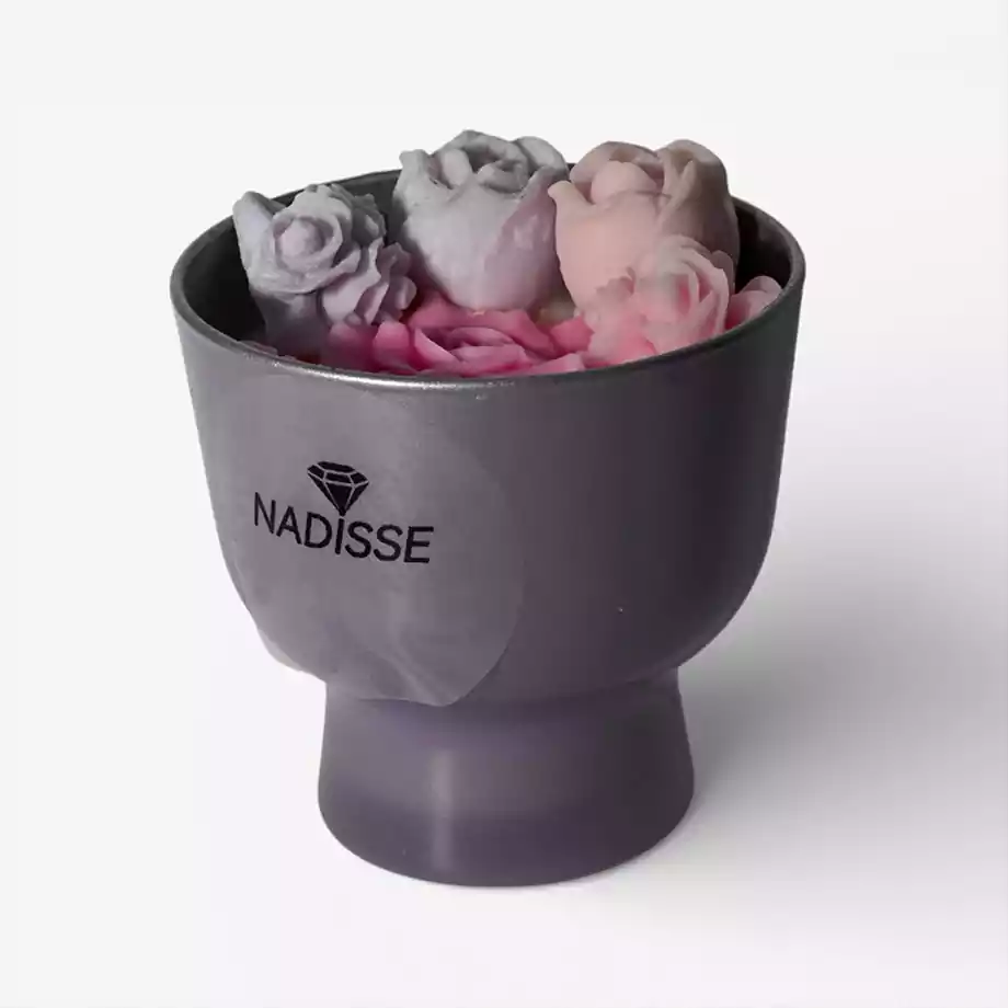 El Yapımı Kadeh Mum | Çiçek Detaylı Dekoratif Kokulu Mum - Görsel 5