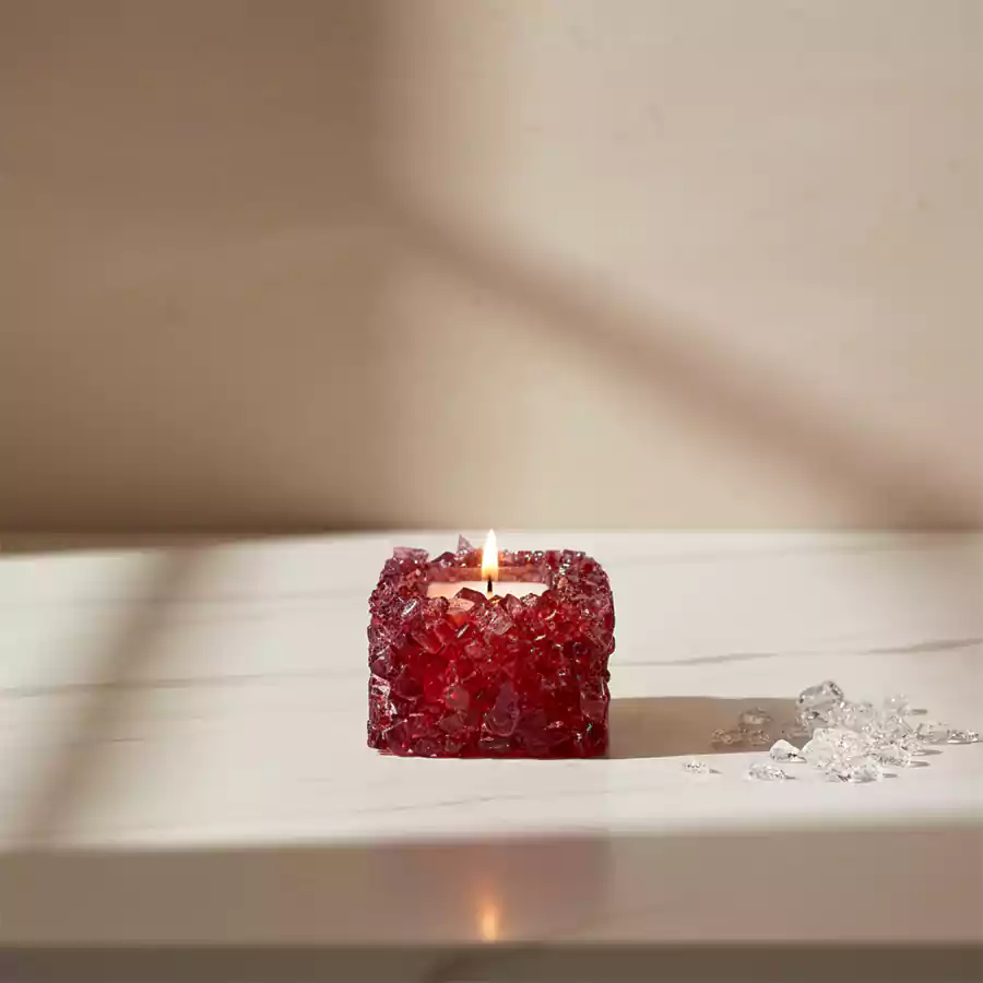 El Yapımı Kırmızı Kristal Mum - Görsel 7