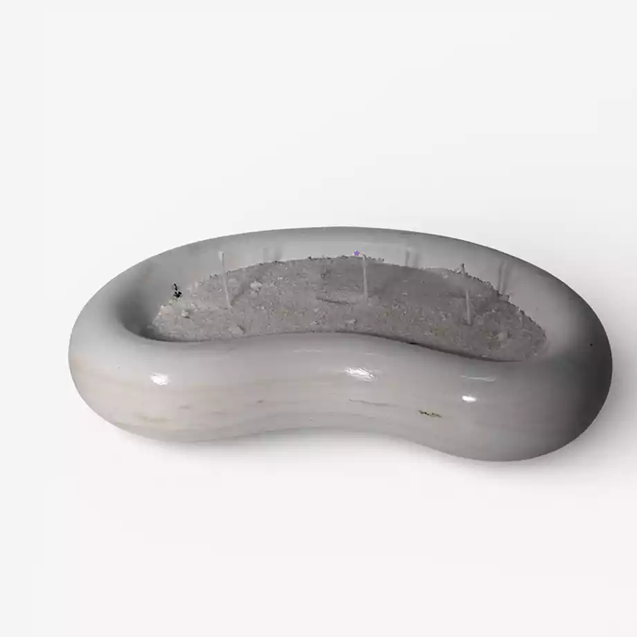 Nadisse El Yapımı Taş Görünümlü 3 Fitilli Soya Mum - Görsel 6