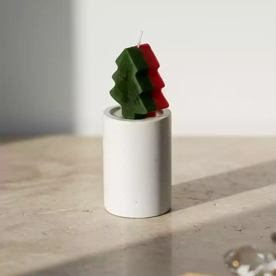 El Yapımı Yılbaşı Çam Ağacı Mum | Dekoratif Noel Mum - Görsel 2
