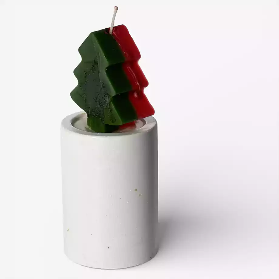 El Yapımı Yılbaşı Çam Ağacı Mum | Dekoratif Noel Mum - Görsel 4