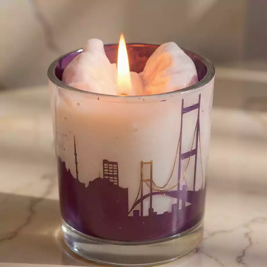 Nadisse İstanbul Silüetli Premium Dekoratif Cam Mum - Görsel 4