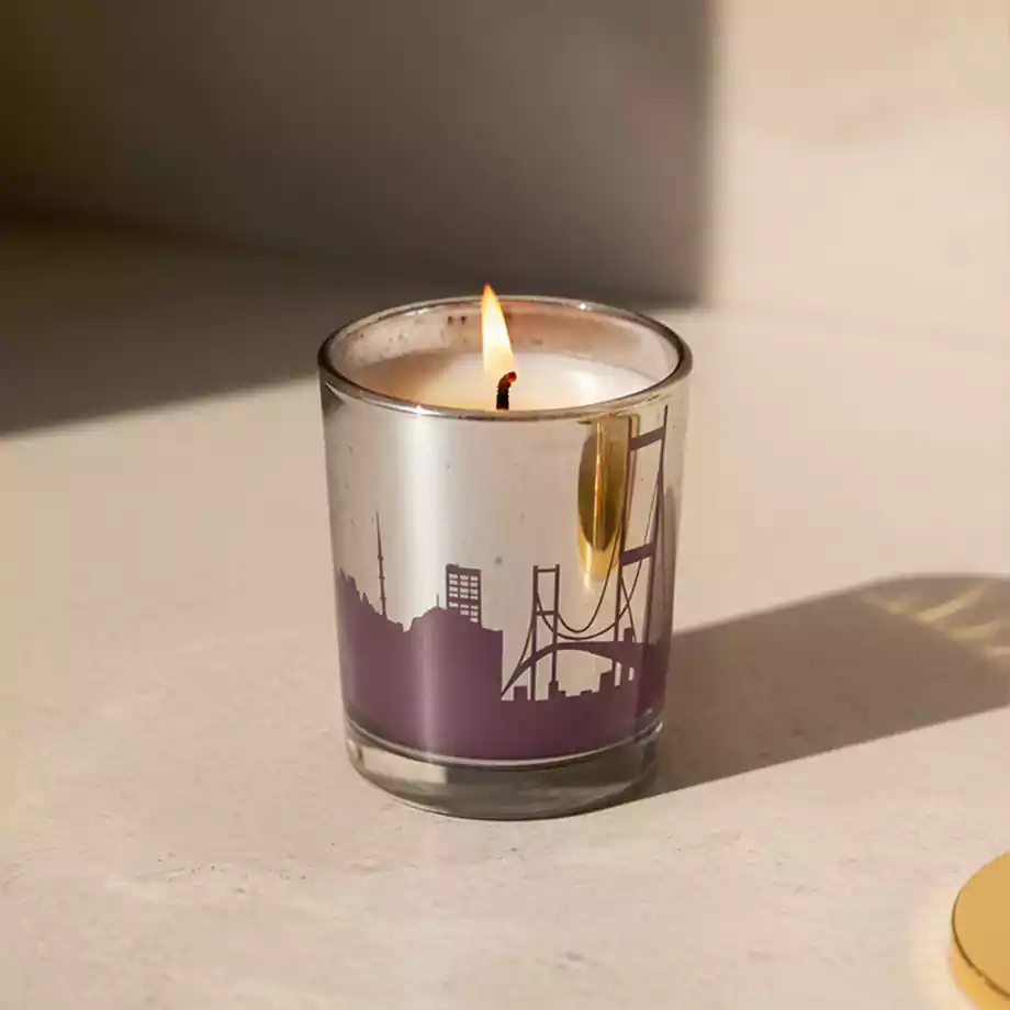 Nadisse İstanbul Silüetli Premium Dekoratif Cam Mum - Görsel 2