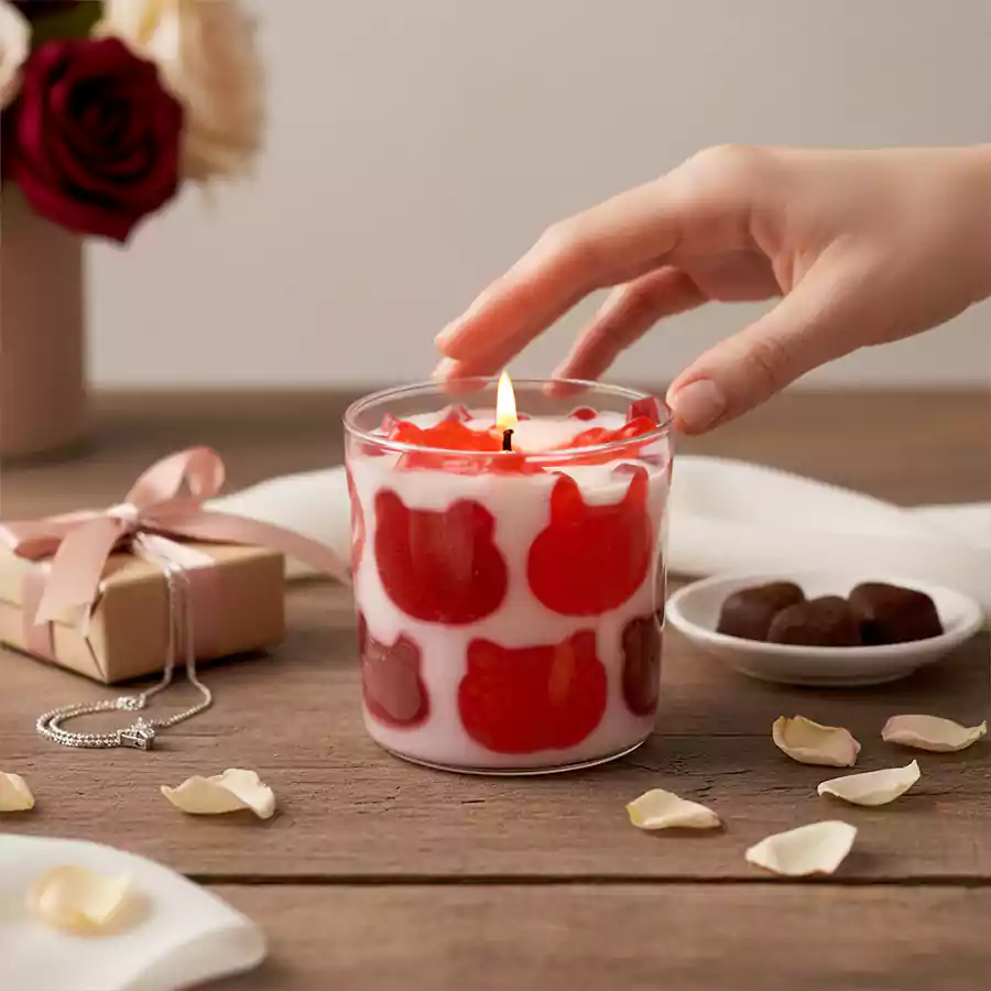 Kalpli Cam Bardak Mum - Görsel 8