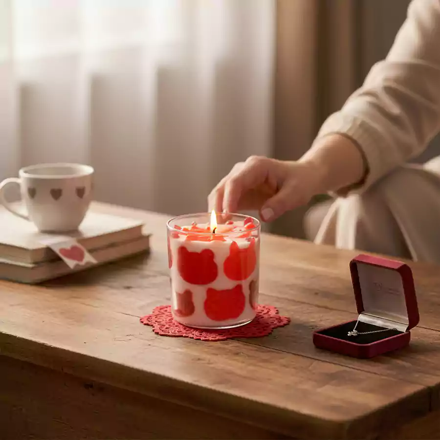 Kalpli Cam Bardak Mum - Görsel 6