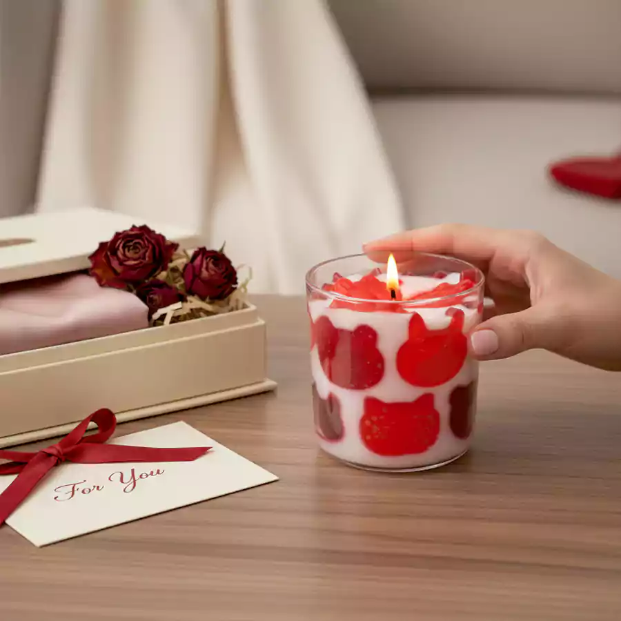 Kalpli Cam Bardak Mum - Görsel 5