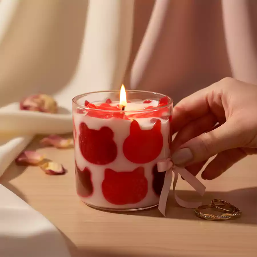 Kalpli Cam Bardak Mum - Görsel 4