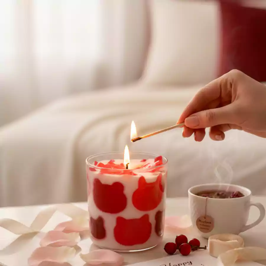 Kalpli Cam Bardak Mum - Görsel 3