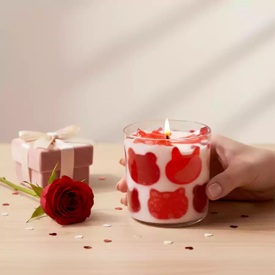 Kalpli Cam Bardak Mum - Görsel 2