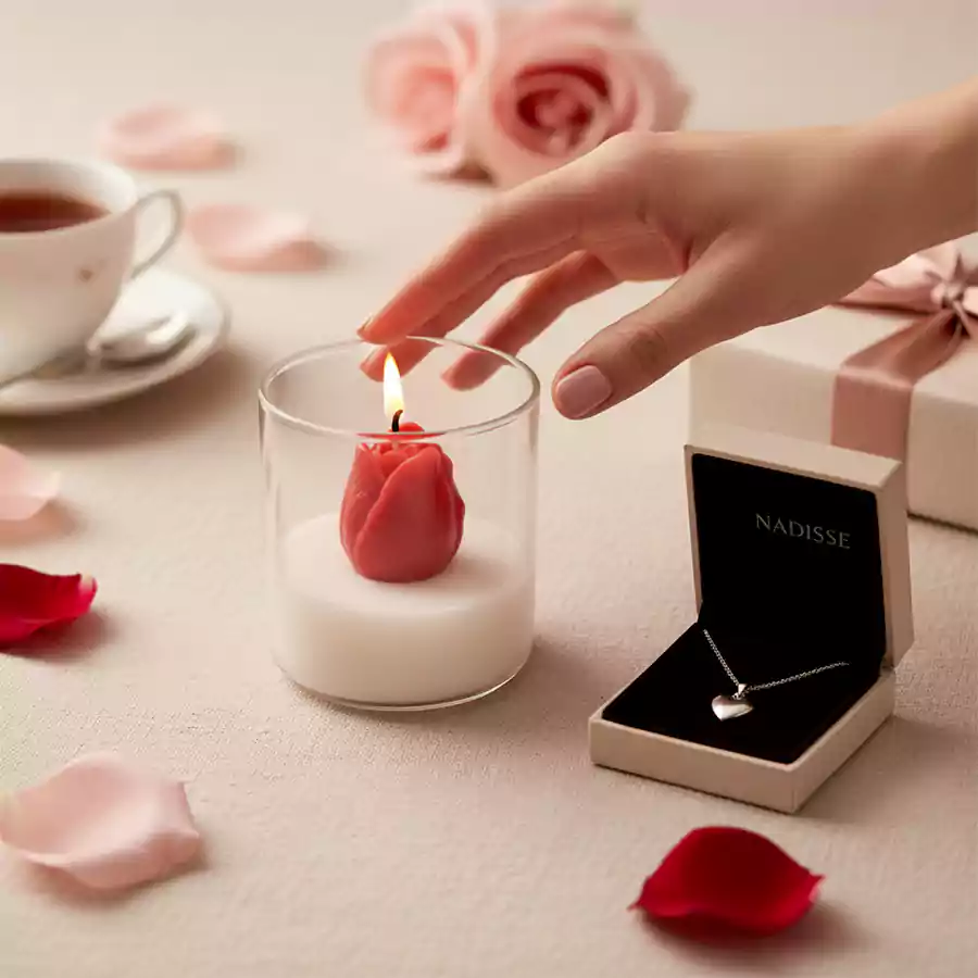 Lale Figürlü Cam Bardak Mum - Görsel 3