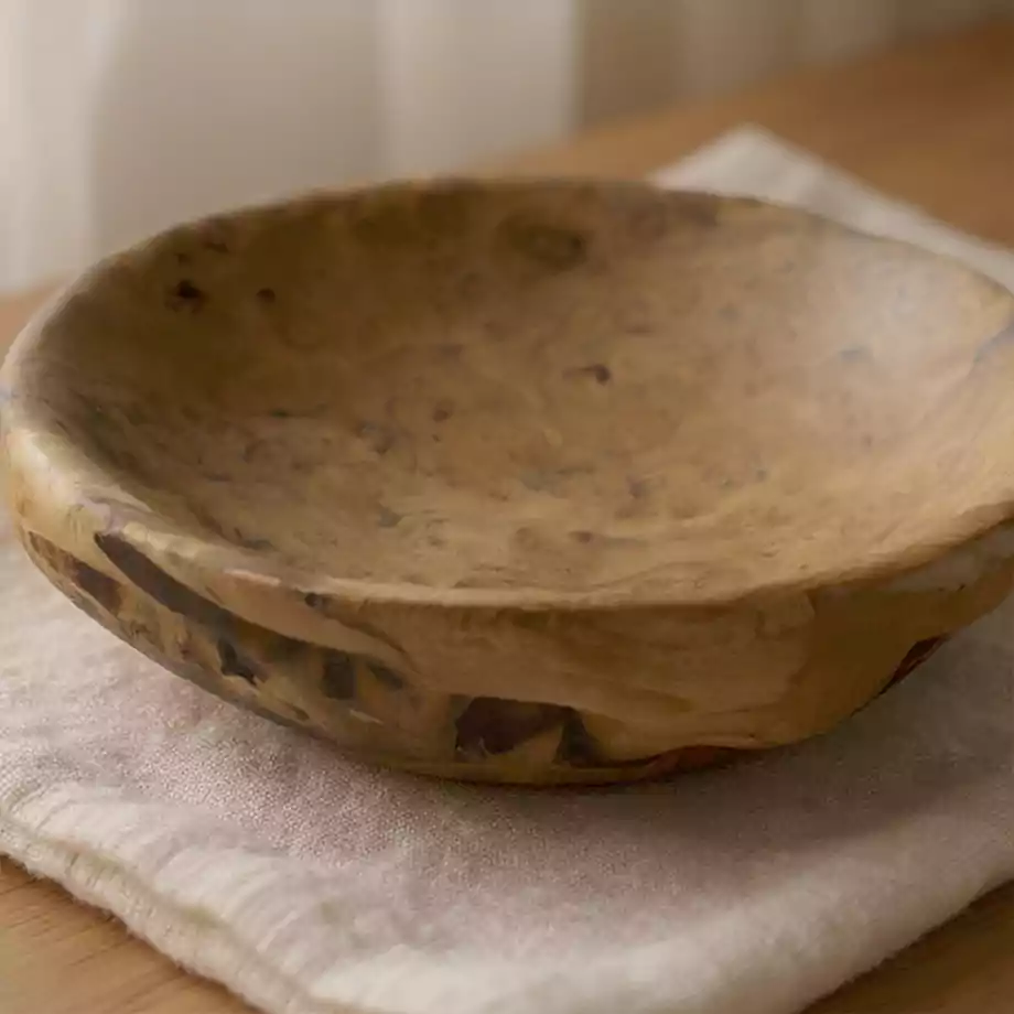 Nadisse Doğal Ahşap Dekoratif Premium Çerezlik Kase - Görsel 4