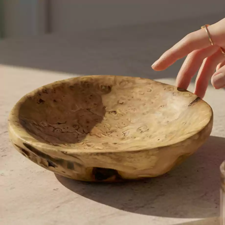 Nadisse Doğal Ahşap Dekoratif Premium Çerezlik Kase - Görsel 5